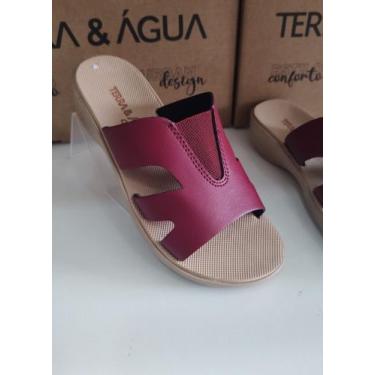 Imagem de Sandália Lurex Terra e Agua 471151 Confort - Terra E Água, Burgundy, T