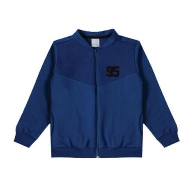 Imagem de Jaqueta de Moletom Masculina Bomber Fechamento com Ziper Cor Azul - Ma