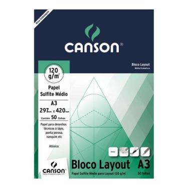 Imagem de Bloco Papel Canson Layout A3 50 Folhas 120g