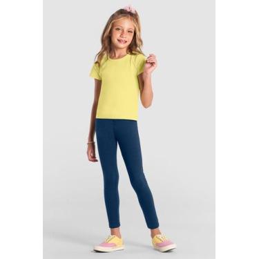 Imagem de Calça legging infantil menina em cotton Brandili, 14-inativo, Azul