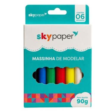 Imagem de Massinha de Modelar Infantil 6 Cores 90g Material Escolar Brinquedo Ed