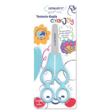 Imagem de Tesoura Escolar Dupla Tandem Color Joy Blister c/ 1 unidade Leo&Leo Le