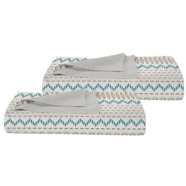 Imagem de Kit 2 Colchas Casal Queen Teka Allegro 90 fios 240x230 cm