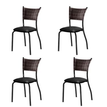 Imagem de Conjunto com 4 Cadeiras Espanha III Preto 89 cm