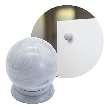 Imagem de Puxador Redondo Bolinha Para Gavetas Armario Quarto Clássico (Branco)
