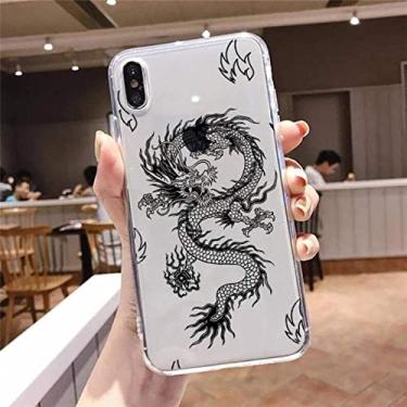 Imagem de Capa de telefone transparente com dragão de desenho animado da moda para iphone 5 5s 5c se 6 6s 7 8 11 12 13 plus mini x xs xr pro max Capa protetora, A3, para iphone 12 12 pro