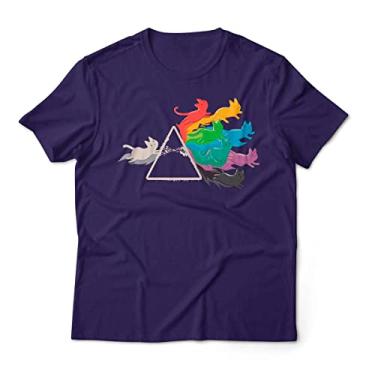 Imagem de Camiseta Geek Unissex Gato Prisma Cats Cor:Azul Marinho;Tamanho:P