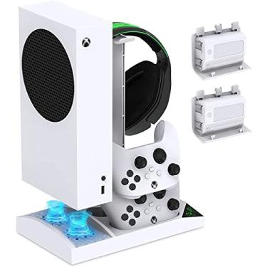 Imagem de TwiHill Suporte do carregador com ventilador de resfriamento para console e controlador do Xbox Series S (Branco)