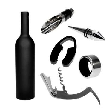 Imagem de Kit Com 5 Acessórios Vinho Garrafa Saca -Rolhas Abridor Anel