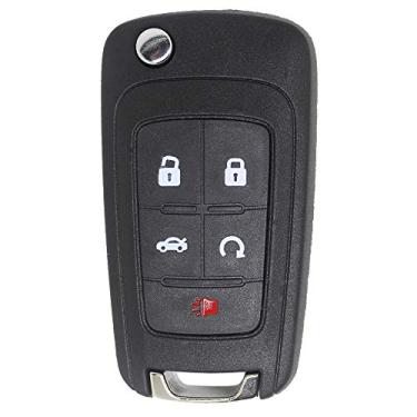 Imagem de Keyless2Go Substituição para controle remoto sem chave com 5 botões flip chave de carro Select Impala Malibu Cruze Equinox e outros veículos que usam FCC OHT01060512