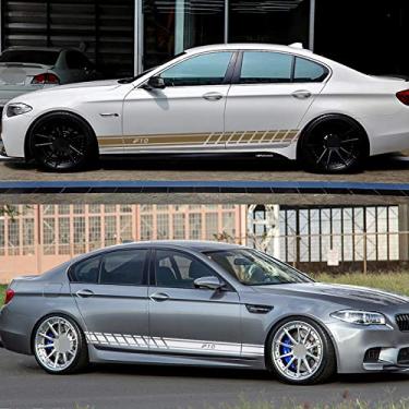 Imagem de MVMTVT para BMW F26 F30 F31 F32 F33 F34 F35 F45 F46 F48 F80 F82 F85 F87 Saia lateral de porta automática listrada 2 peças Adesivo de vinil para carro