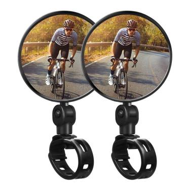 Imagem de Kit 2un Espelho Retrovisor Bicicleta Bike Convexo 360º Giratório P/ Guidão Ampla Visão e Maior Segurança no Pedal