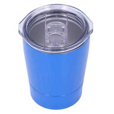 Imagem de Caneca de café isolada de aço inoxidável pequena capacidade de preservação de calor copo de café de viagem para jogo de futebol de shopping 260 ml(azul)