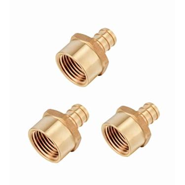Imagem de Pacote com 3 adaptadores fêmea NPT fêmea EFIELD Pex de 1,27 cm x 1,27 cm, acessórios de crimpagem de farpa, ASTM F1807
