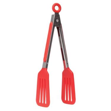 Imagem de Pinça Hic Spring Action com fenda para cozinha e servir alimentos, de nylon resistente ao calor e aço inoxidável, pinças de 20 cm