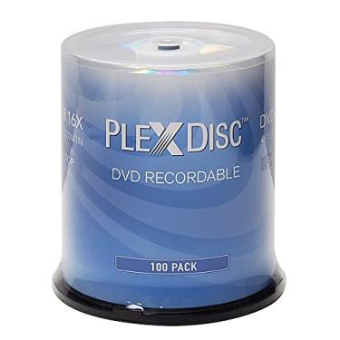 Imagem de PlexDisc DVD+R 4,7 GB 16x mídia gravável disco superior prata - eixo de 100 discos (FFP) 63C-115-BX preto