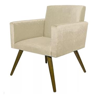 Imagem de Poltrona Decorativa Pés Palito Nina Suede Bege - DS Estofados