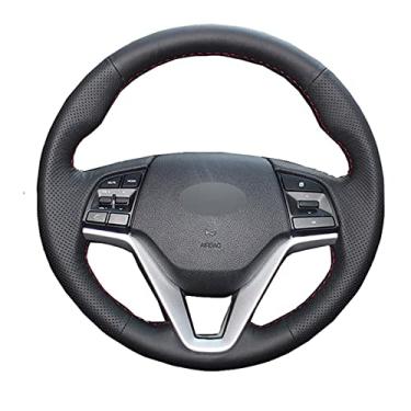 Imagem de MIVLA Capa de volante costurada à mão de couro, para Hyundai Tucson 3 2015 2016 2017 2018 2019 2020 Acessórios interiores automotivos