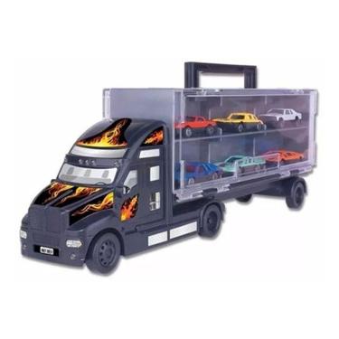 Imagem de Mini Carreta C/6 Carrinhos Infantil Caminhão Cegonha Criança