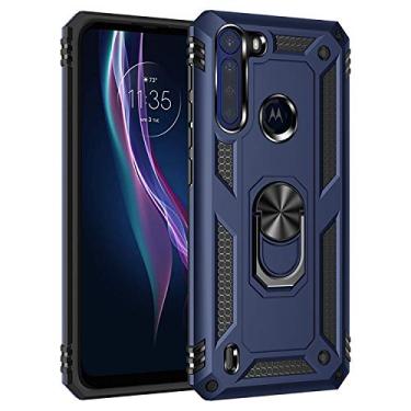 Imagem de HONGYAN Capa de telefone Para Motorola Moto One Fusion TPU à prova de choque + capa protetora de PC com suporte giratório de 360 ​​graus Capa protetora