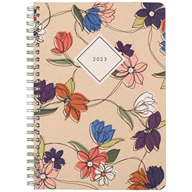 Imagem de Agenda semanal e mensal 2023 da Cambridge, 13 x 21 cm, pequeno, verde, floral (GP30-200)