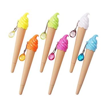 Imagem de Pacote com 12 canetas de sorvete para decoração de festa de aniversário com 12 canetas de sorvete de 12 polegadas para , lembrancinha de festa de crianças, material de escritório escolar
