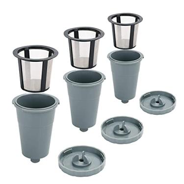 Imagem de Pacote com 3 cápsulas reutilizáveis de filtro de café adequado para B30 B40 B50 B60 B70 Series, SS-10p1, SS-15p1 Coffee Center (cinza)