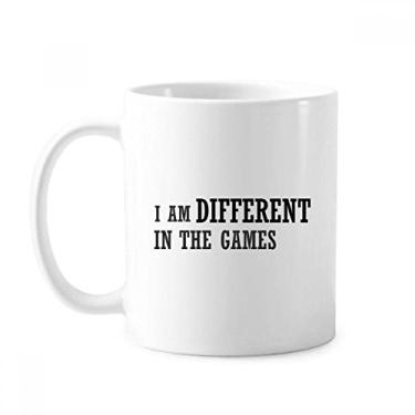 Imagem de Caneca de cerâmica I Am Different In The Games, xícara de porcelana e café