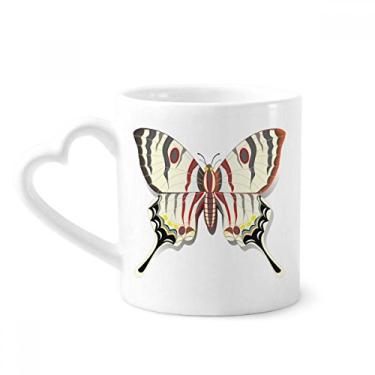 Imagem de Borboleta com padrões exagerados caneca café cerâmica copo de coração de vidro
