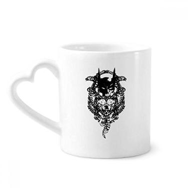 Imagem de Caneca com estampa de esqueleto pirata caneca de café cerâmica copo de coração de vidro