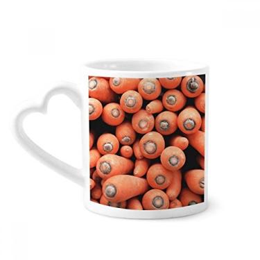 Imagem de Caneca de fotografia com imagem de cenouras frescas Vagetable café cerâmica copo de coração de vidro