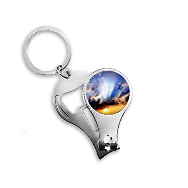 Imagem de Blue Orange Sky Clouds Art Déco Presente Moda Alicate de unha Chaveiro Abridor de Garrafas Cortador