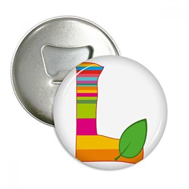 Imagem de L alfabeto laranja frutas bonito no padrão abridor de garrafas ímã de geladeira emblema multifuncional