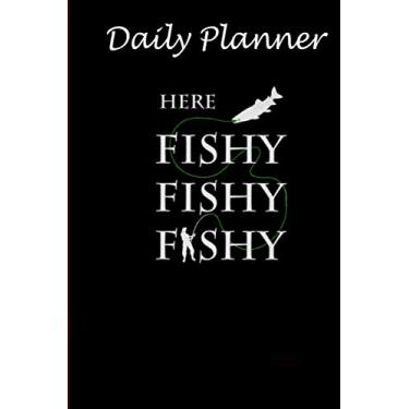 Imagem de Daily Planner - Funny Fishing Gift Men and Women Trout or Salmon Here Fishy: Daily planner 2021, US map, US holiday, 6x9 inch, 136 pages