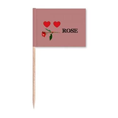 Imagem de Red Love Emomotion Like Rose Toothpick Flags Marcador Topper Decoração de Festa