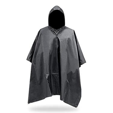 Imagem de Jueshanzj Capa de chuva para adultos, uma peça, para caminhadas, viagens, passeios ao ar livre, equitação, Preto, Tamanho Único