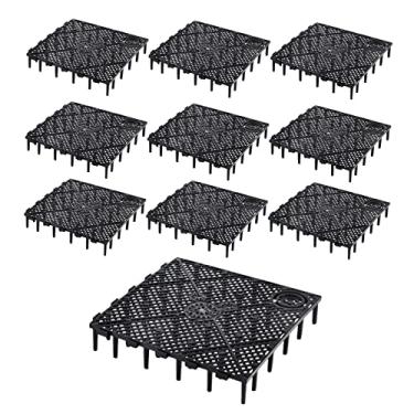 Imagem de WeiLaiKeQi Placa de filtro inferior de aquário 10 peças placa de filtro de cascalho de areia divisor de grade combinação de emenda de ripas peças de aquário, preto