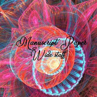 Imagem de Papel manuscrito: Caderno de pessoal largo, seis bastões por página, 21,5 x 21,5, broche, rosa abstrato e azul