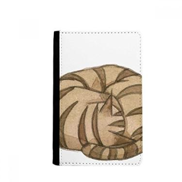 Imagem de Miaoji Pintura Aquarela Gato Dragon-Li Porta-Passaporte Notecase Burse Carteira Porta-cartão
