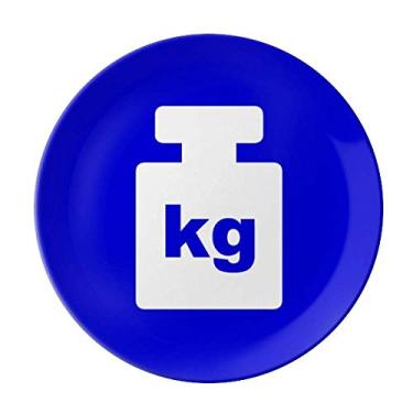 Imagem de Placa de aviso quadrada azul peso decorativa de porcelana salver louça de jantar