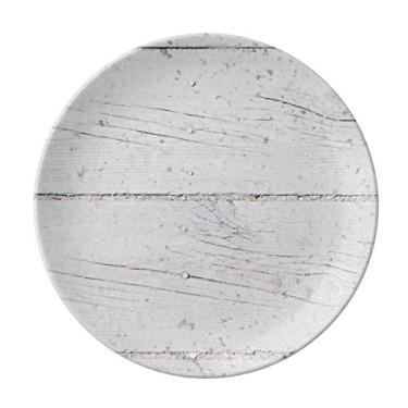 Imagem de Prato de textura de papel de parede áspero com piso de madeira branca decorativa de porcelana Salver louças de jantar