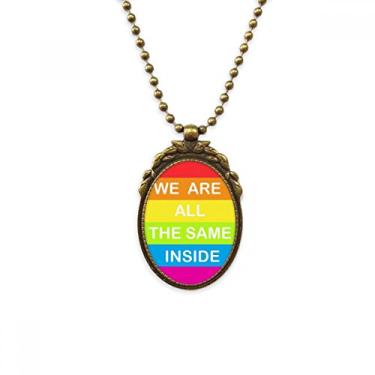 Imagem de DIYthinker Arco-íris Gay LGBT Colar antigo com pingente de contas vintage