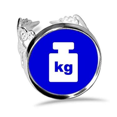 Imagem de DIYthinker Anel de noivado de casamento ajustável com estampa quadrada azul peso