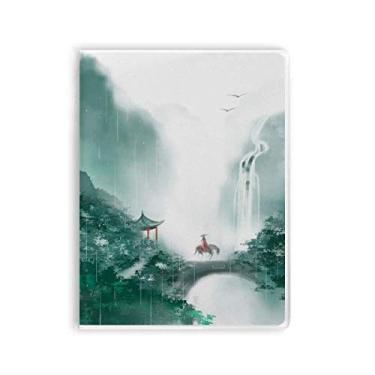 Imagem de Caderno de aquarela chinesa Mountain Rain Mo capa de chiclete diário capa macia