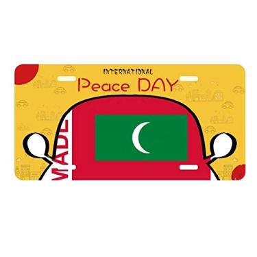Imagem de DIYthinker Placa de licença Made in Maldives Country Love para decoração de carro, dia da paz