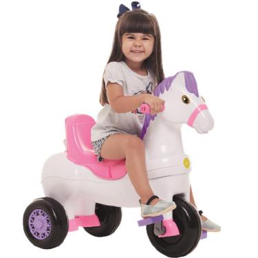 Imagem de Carrinho de Passeio e Pedal Calesita Potó Cavalinho Rosa