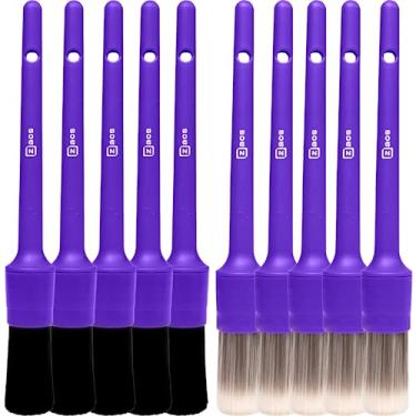 Imagem de kit 5 pincel Detalhamento Automotivo Interno + 5 Externo Nº14 Zacs