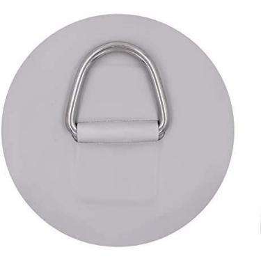 Imagem de YYST 1 pç de aço inoxidável D-Ring Pad PVC D Patch para barcos infláveis de PVC Raft Dinghy Kayak SUP, Branco, Large