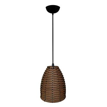 Imagem de Lustre Pendente De Junco Modelo Sino - Ideal Para Chacara, Sitio, casa de campo - 16cm x 22cm (Avelã)