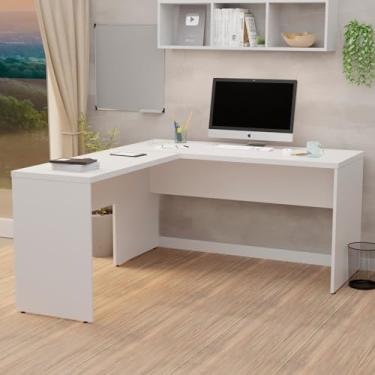 Imagem de Mesa De Canto Em L Para Escritório 1.60x1.50 Tampo 30mm (Branco)